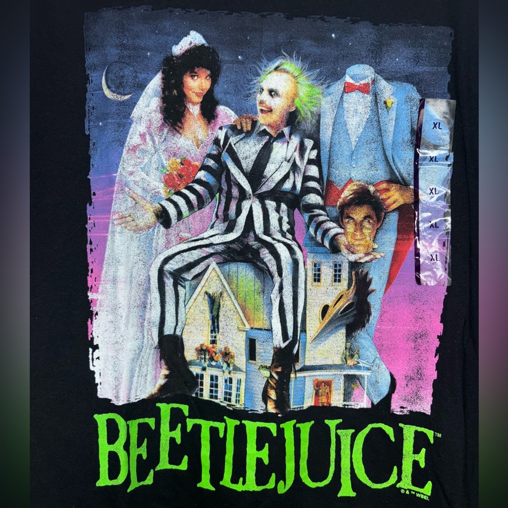 New Graphic BEETLEJUICE BEETLEJUICE BEETLEJUICE Movie Tee T shirt